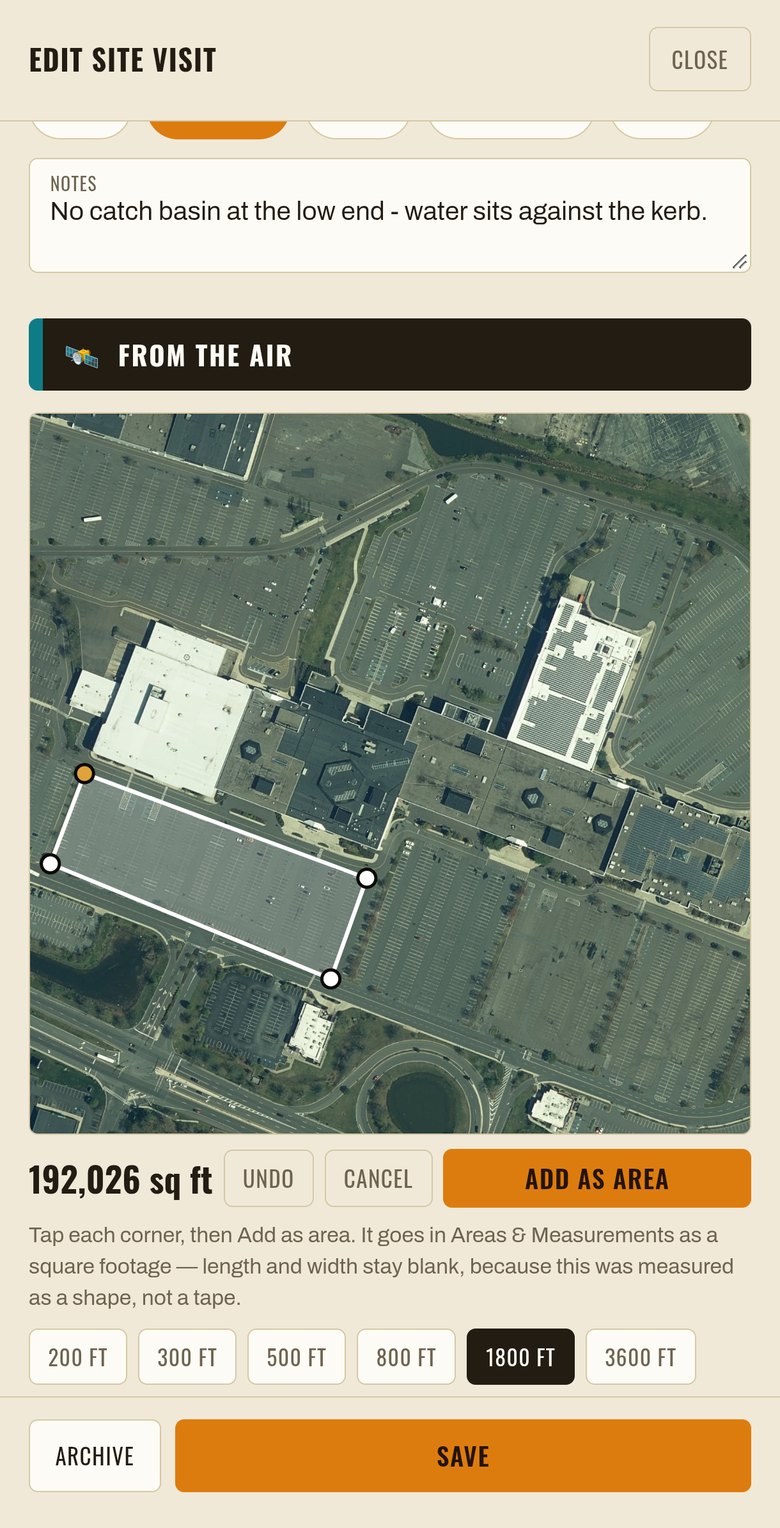 Measuring on the New Jersey aerial photograph